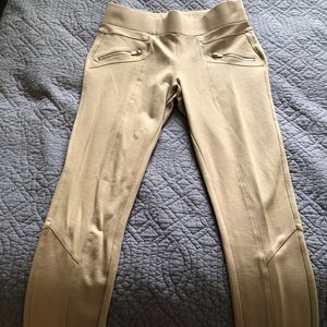 GUESS tan dress leggings with zipper